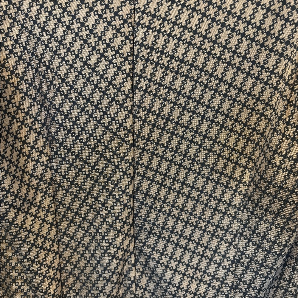 Vintage Vertigo Paris Black & Tan Geometric Midi Dress - Picture 7 of 8